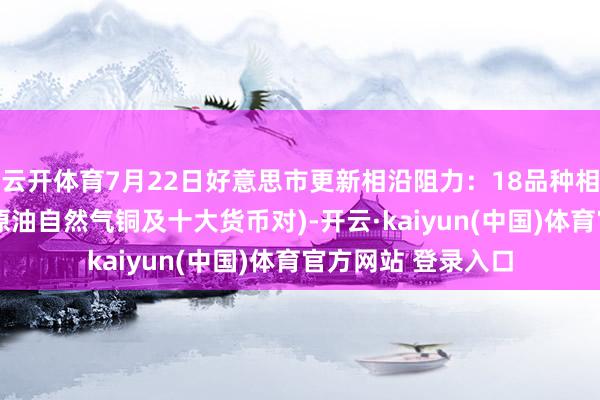 云开体育7月22日好意思市更新相沿阻力：18品种相沿阻力(金银铂钯原油自然气铜及十大货币对)-开云·kaiyun(中国)体育官方网站 登录入口